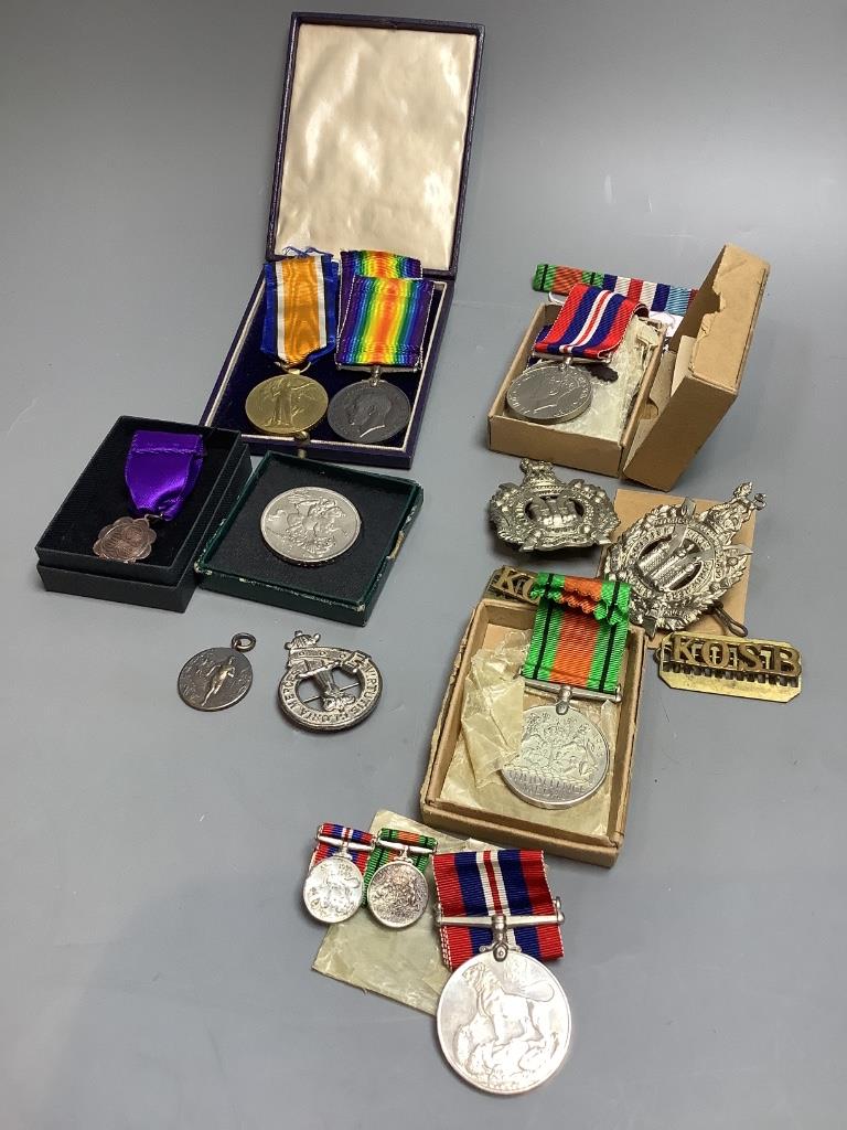 A WWII group of four medals to Sgt. A.W. Glover 3194219, Kings Own Scottish Borderers, mentioned in despatches, 22nd March, 1945